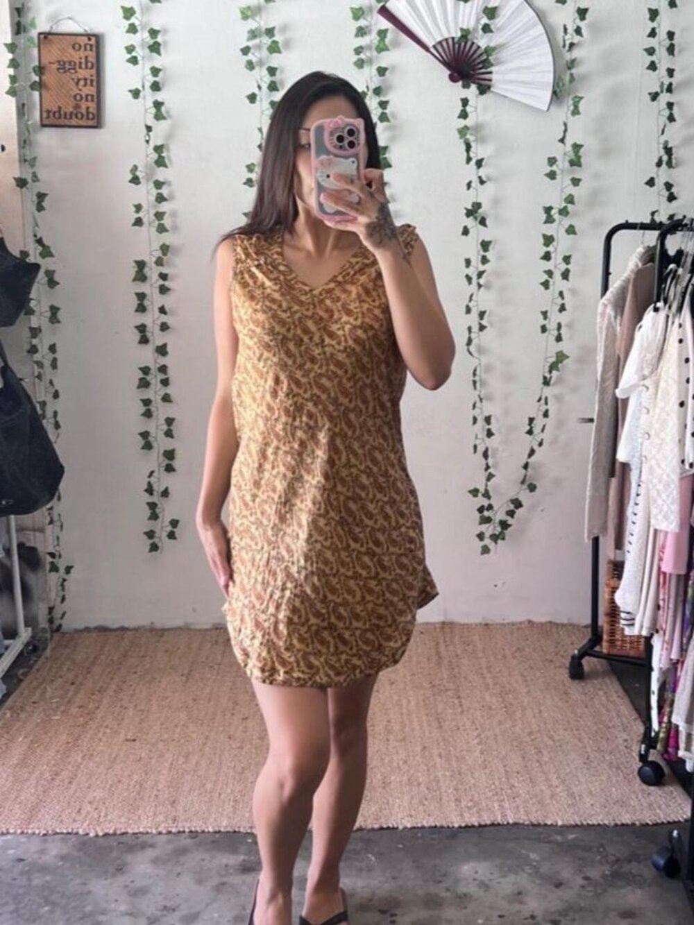 Alchemy Fashion 100% silk paisley print mini dress size S/M